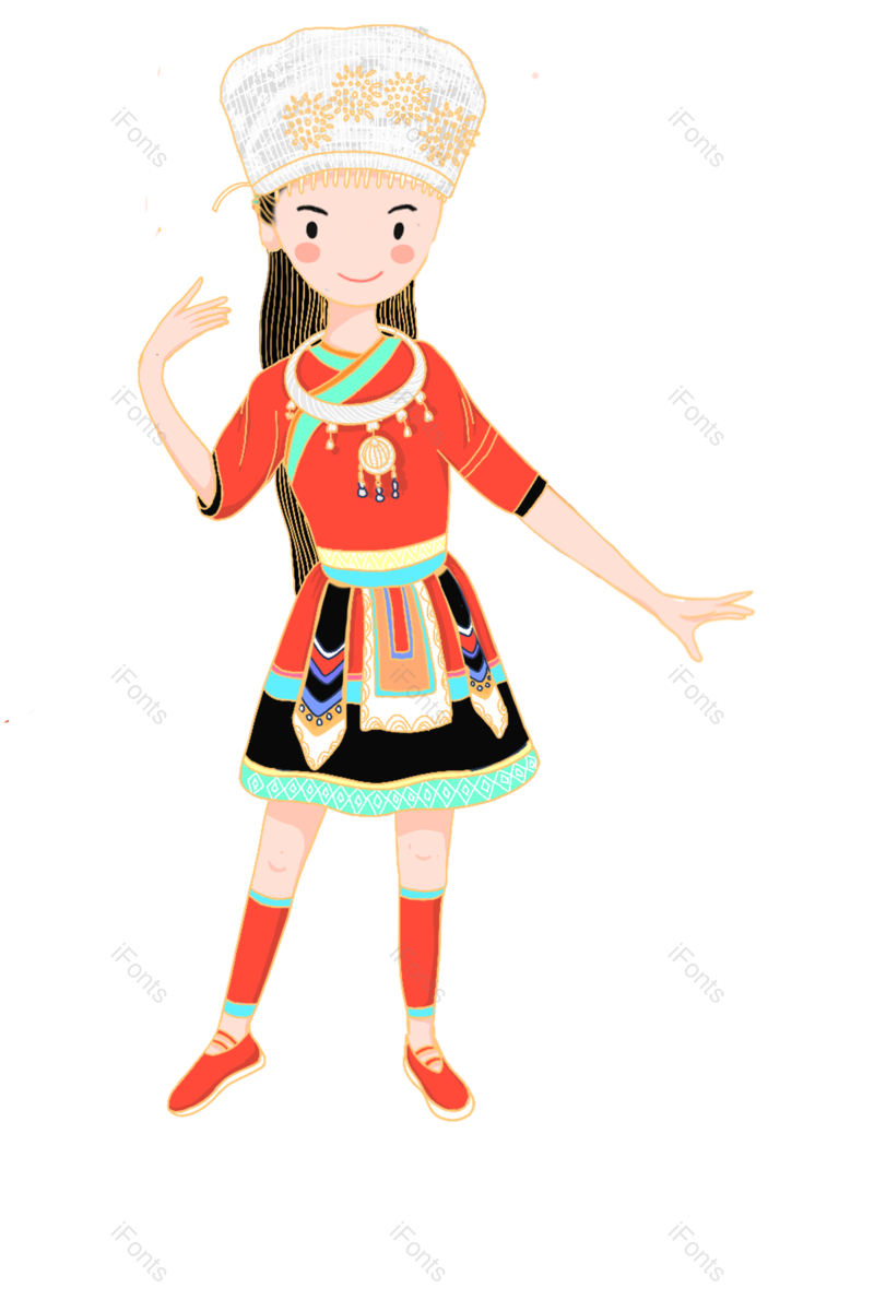 少数民族图片,跳舞元素,少女PNG,免抠素材